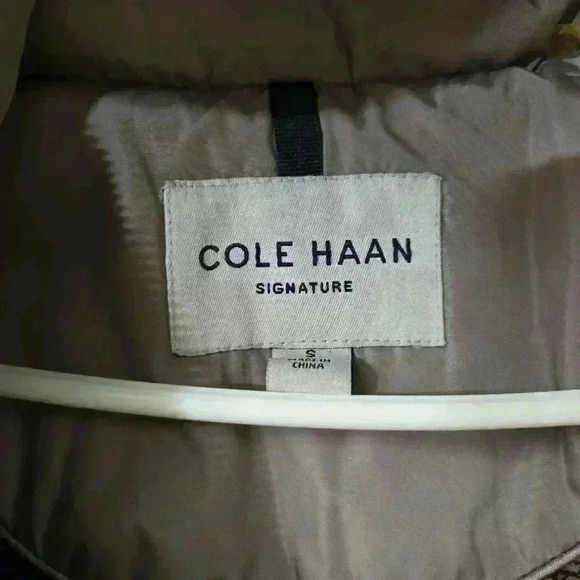 Cole Haan Signature Hooded Taffeta Down Puffer Light Gray Size Small #057 - Picture 8 of 11